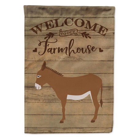 Carolines Treasures Cotentin Donkey Welcome Canvas House Flag - 28 x 0.01 x 40 in. CK6793CHF